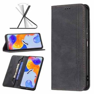 For Xiaomi Redmi Note 11 Pro International Version Magnetic RFID Blocking Anti-Theft Leather Phone Case(Black)