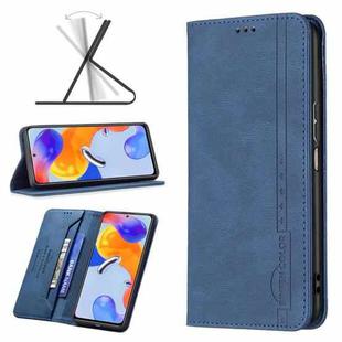 For Xiaomi Redmi Note 11 Pro International Version Magnetic RFID Blocking Anti-Theft Leather Phone Case(Blue)