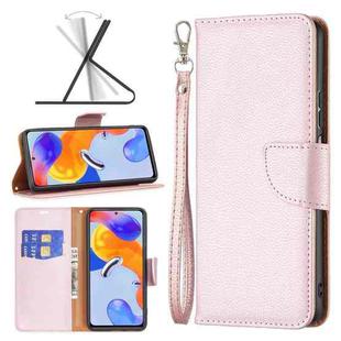 For Xiaomi Redmi Note 11 Pro International Version Litchi Texture Pure Color Horizontal Flip Leather Phone Case(Rose Gold)