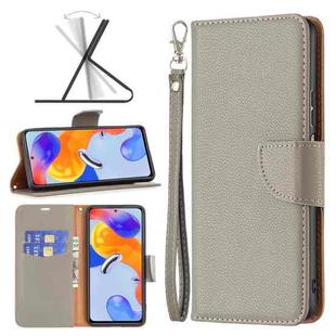 For Xiaomi Redmi Note 11 Pro International Version Litchi Texture Pure Color Horizontal Flip Leather Phone Case(Grey)