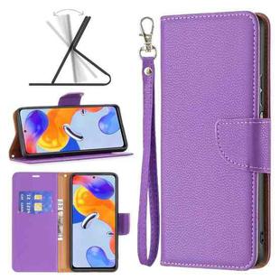 For Xiaomi Redmi Note 11 Pro International Version Litchi Texture Pure Color Horizontal Flip Leather Phone Case(Purple)