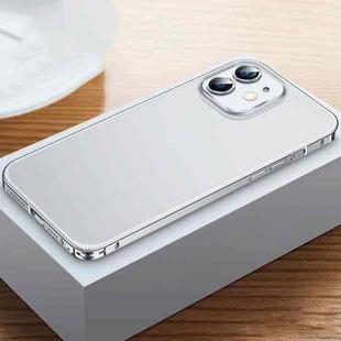 For iPhone 12 Frosted Phone Case with Lens Protection(Silver)