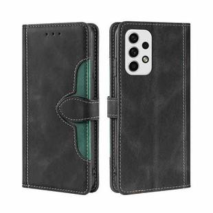 For Samsung Galaxy A23 5G Skin Feel Straw Hat Magnetic Buckle Leather Phone Case(Black)