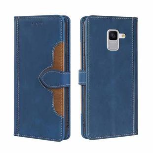 For Samsung Galaxy Feel 2 JP Version Skin Feel Straw Hat Magnetic Buckle Leather Phone Case(Blue)