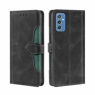 For Samsung Galaxy M52 5G Skin Feel Straw Hat Magnetic Buckle Leather Phone Case(Black)