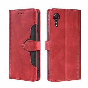 For Samsung Galaxy Xcover 5 Skin Feel Straw Hat Magnetic Buckle Leather Phone Case(Red)