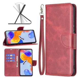 For Xiaomi Redmi Note 11 Pro International Version Lambskin Texture Pure Color Horizontal Flip Leather Phone Case(Red)