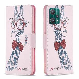 For OPPO Realme 9 Pro Colored Drawing Pattern Horizontal Flip Leather Case with Holder & Card Slots & Wallet(Deer)