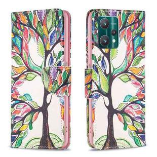 For OPPO Realme 9 Pro Colored Drawing Pattern Horizontal Flip Leather Case with Holder & Card Slots & Wallet(Tree Life)