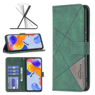 For Xiaomi Redmi Note 11 Pro International Version Rhombus Texture Magnetic Buckle Horizontal Flip Leather Phone Case(Green)