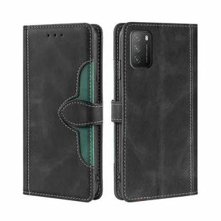 For Xiaomi Poco M3 Skin Feel Straw Hat Magnetic Buckle Leather Phone Case(Black)