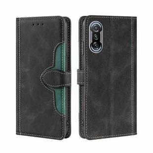 For Xiaomi Redmi K40 Gaming Skin Feel Straw Hat Magnetic Buckle Leather Phone Case(Black)