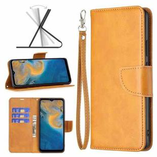 For ZTE Blade A51 Retro Lambskin Texture Leather Phone Case(Yellow)