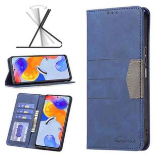 For Xiaomi Redmi Note 11 Pro International Version Magnetic Splicing Leather Phone Case(Blue)