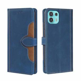 For Motorola Edge 20 Lite Skin Feel Straw Hat Magnetic Buckle Leather Phone Case(Blue)