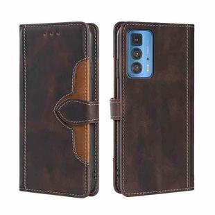 For Motorola Edge 20 Pro / S Pro Skin Feel Straw Hat Magnetic Buckle Leather Phone Case(Brown)