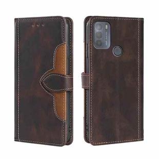 For Motorola Moto G50 Skin Feel Straw Hat Magnetic Buckle Leather Phone Case(Brown)