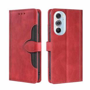 For Motorola Edge X30 Skin Feel Straw Hat Magnetic Buckle Leather Phone Case(Red)