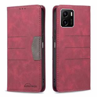 For vivo Y15s Magnetic Splicing Leather Phone Case(Red)