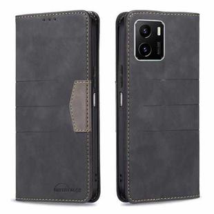 For vivo Y15s Magnetic Splicing Leather Phone Case(Black)
