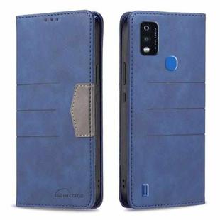 For ZTE Blade A51 Magnetic Splicing Leather Phone Case(Blue)