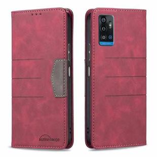 For ZTE Blade A71 Magnetic Splicing Leather Phone Case(Red)