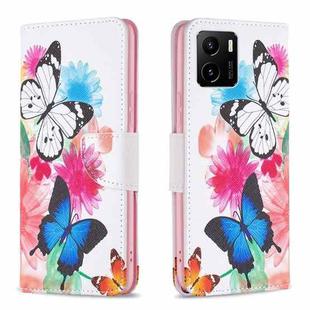 For vivo Y15s Colored Drawing Pattern Leather Phone Case(Butterflies)
