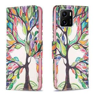 For vivo Y15s Colored Drawing Pattern Leather Phone Case(Tree Life)