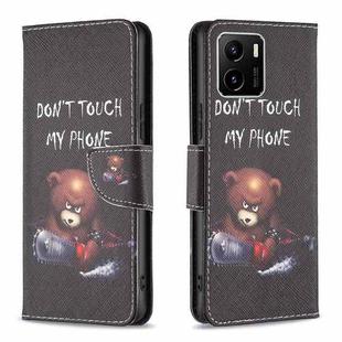 For vivo Y15s Colored Drawing Pattern Leather Phone Case(Bear)