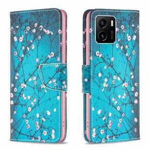 For vivo Y15s Colored Drawing Pattern Leather Phone Case(Plum Blossom)