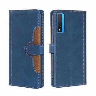 For TCL 20 5G / 20L Skin Feel Straw Hat Magnetic Buckle Leather Phone Case(Blue)