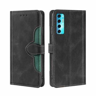 For TCL 20 Pro 5G Skin Feel Straw Hat Magnetic Buckle Leather Phone Case(Black)