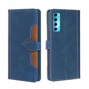 For TCL 20 Pro 5G Skin Feel Straw Hat Magnetic Buckle Leather Phone Case(Blue)