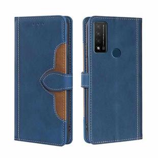 For TCL 20R 5G / Bremen / 20AX 5G Skin Feel Straw Hat Magnetic Buckle Leather Phone Case(Blue)