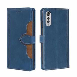 For LG Velvet Skin Feel Straw Hat Magnetic Buckle Leather Phone Case(Blue)