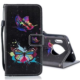 For Huawei Mate 30 Pro Horizontal Flip Leather Case with Holder & Card Slots & Wallet(Color Butterfly)
