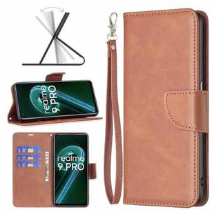 For OPPO Realme 9 Pro Retro Lambskin Texture Leather Phone Case(Brown)