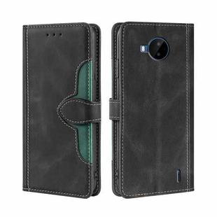 For Nokia C20 Plus Skin Feel Straw Hat Magnetic Buckle Leather Phone Case(Black)