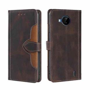 For Nokia C20 Plus Skin Feel Straw Hat Magnetic Buckle Leather Phone Case(Brown)