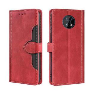 For Nokia G50 Skin Feel Straw Hat Magnetic Buckle Leather Phone Case(Red)