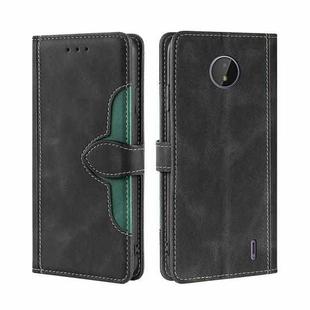 For Nokia C10 / C20 Skin Feel Straw Hat Magnetic Buckle Leather Phone Case(Black)