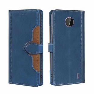 For Nokia C10 / C20 Skin Feel Straw Hat Magnetic Buckle Leather Phone Case(Blue)