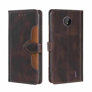 For Nokia C10 / C20 Skin Feel Straw Hat Magnetic Buckle Leather Phone Case(Brown)