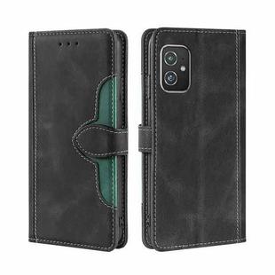For Asus ZenFone8 ZS590KS Skin Feel Straw Hat Magnetic Buckle Leather Phone Case(Black)