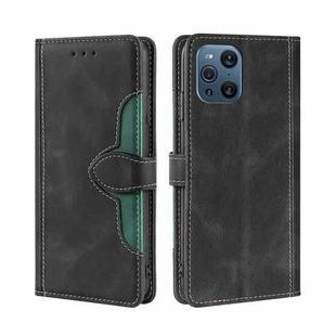 For OPPO Find X3 / X3 Pro Skin Feel Straw Hat Magnetic Buckle Leather Phone Case(Black)