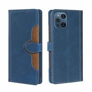 For OPPO Find X3 / X3 Pro Skin Feel Straw Hat Magnetic Buckle Leather Phone Case(Blue)