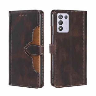 For OPPO K9s / Realme Q3s Skin Feel Straw Hat Magnetic Buckle Leather Phone Case(Brown)