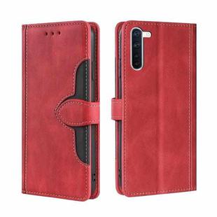 For OPPO Reno3 A JP Version Skin Feel Straw Hat Magnetic Buckle Leather Phone Case(Red)
