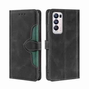 For OPPO Reno5 Pro+ 5G / Find X3 Neo Skin Feel Straw Hat Magnetic Buckle Leather Phone Case(Black)