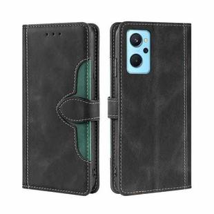 For OPPO Realme 9i / A36&#160;4G /A96&#160;4G /K10&#160;4G /A76&#160;4G Skin Feel Straw Hat Magnetic Buckle Leather Phone Case(Black)